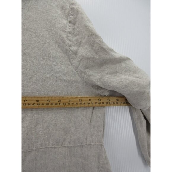 Flax Dress XL Linen Tunic Shirt Button Up Lagenlook Cottagecore * - Picture 5 of 14